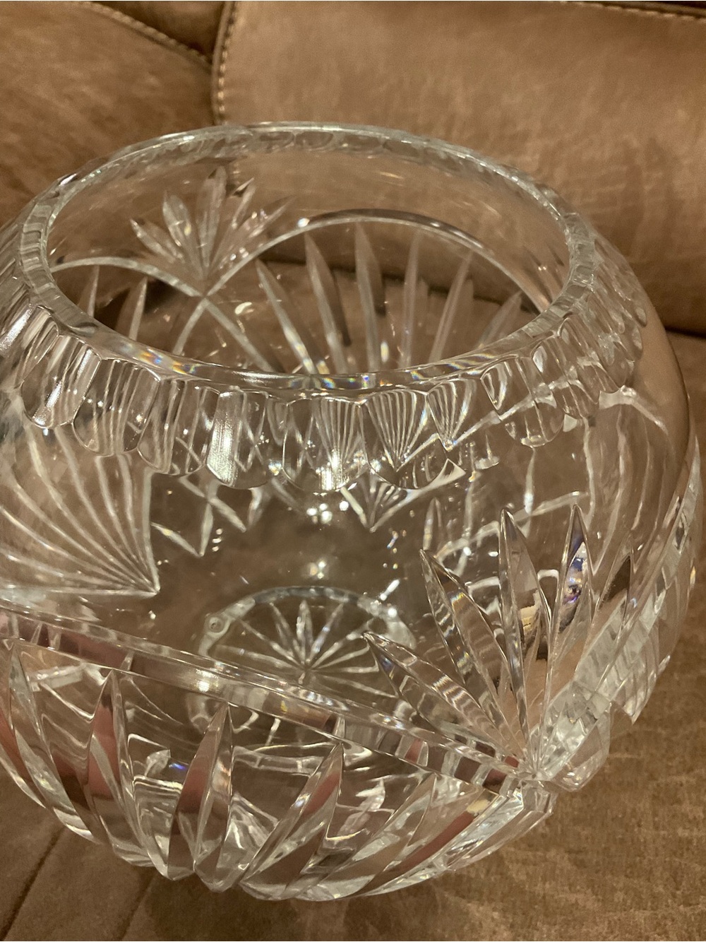 Crystal Globe Bowl with Brass Winged Stand - Picture 11 of 11